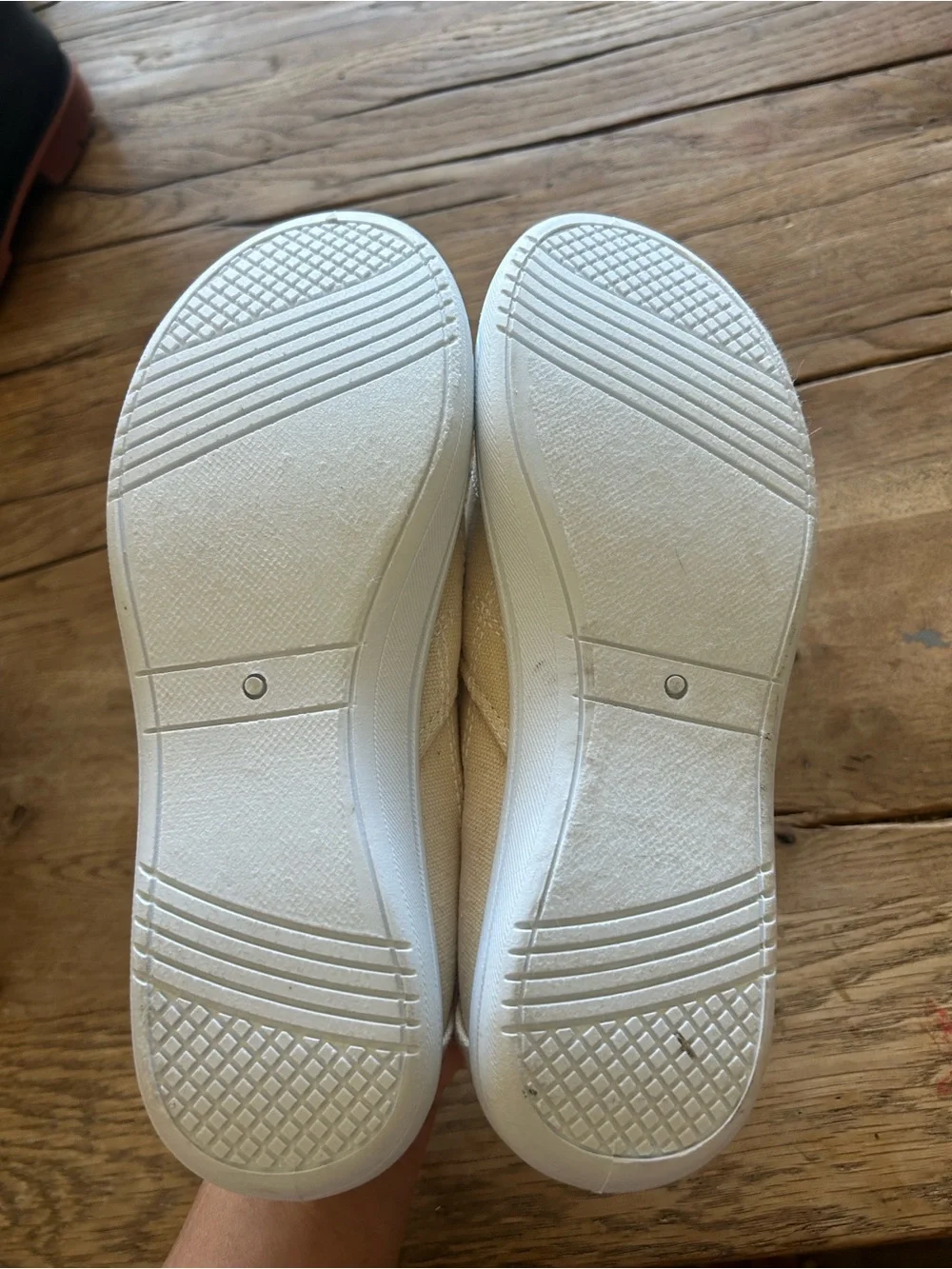 Kids Slip-On Canvas Sneakers in Beige size 5 women’s back to school